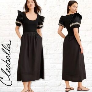 Cleobella Selma Midi Dress in Black & Ivory NWT size Small